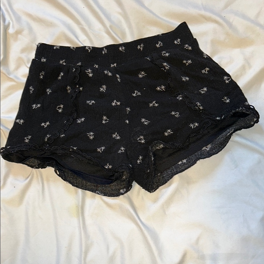Ardene Black Heart Print Pajama Shorts